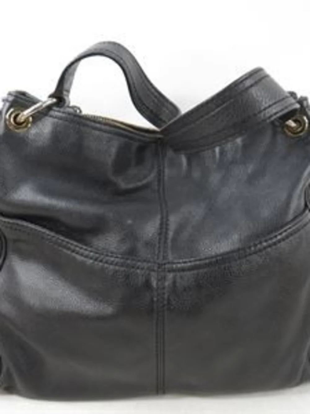 Michael Kors Black Leather Shoulder Bag with Gold Hardware
